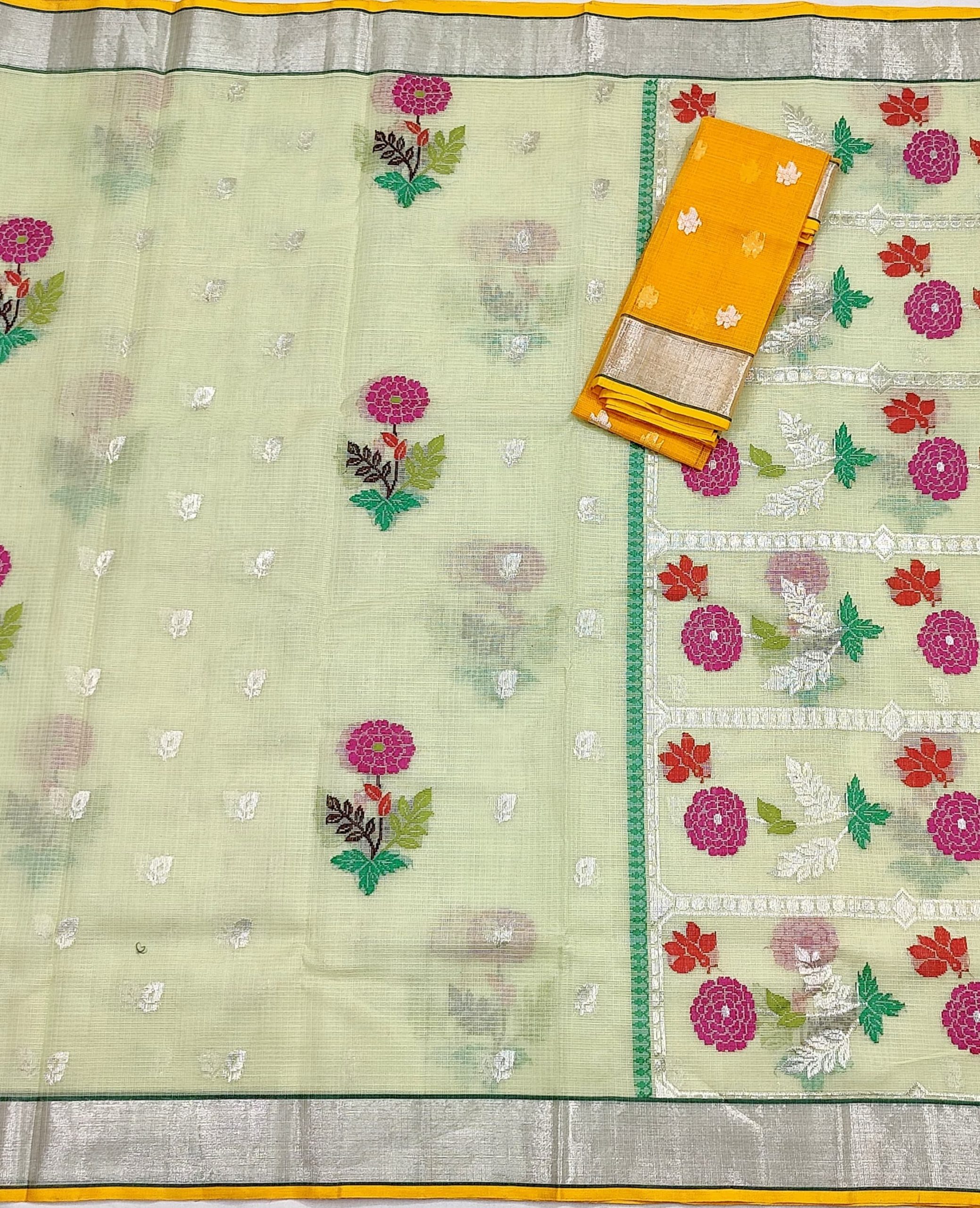 PURE ZARIKOTA HANDLOOM BUTA SAREE WITH BLOUSE B1770 - Image 3