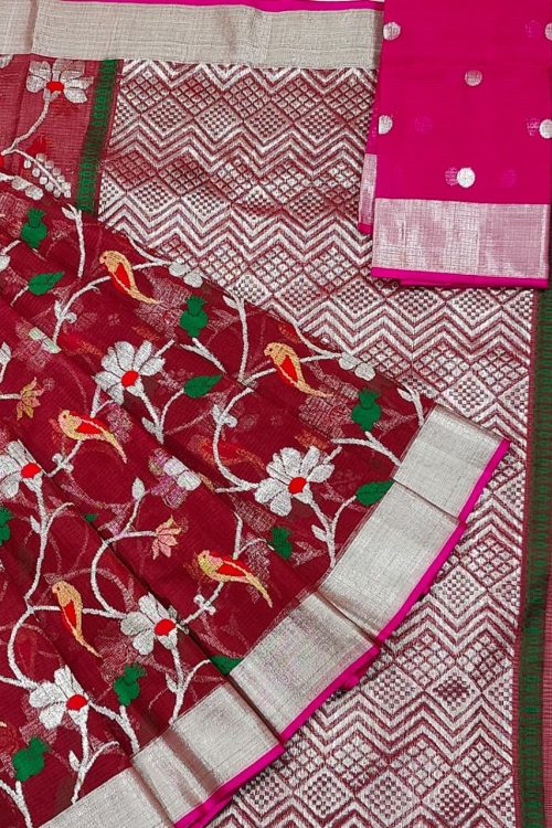 PURE ALL OVER JAAL ZARIKOTA HANDLOOM SAREE WITH BLOUSE_J590
