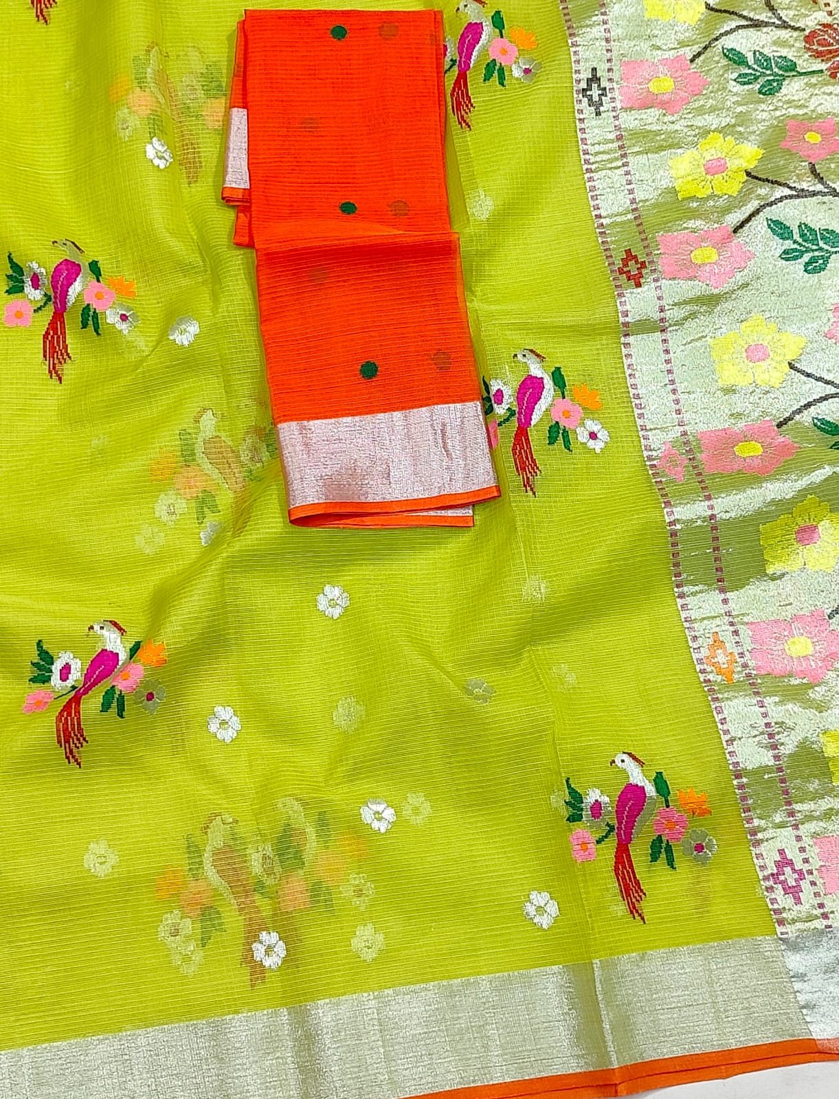 PURE ZARIKOTA HANDLOOM BUTA SAREE WITH BLOUSE B1690 - Image 2