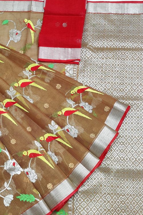 PURE ALL OVER JAAL ZARIKOTA HANDLOOM SAREE WITH BLOUSE_J534