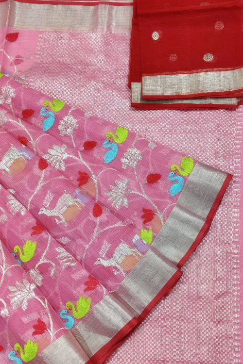 PURE ALL OVER JAAL ZARIKOTA HANDLOOM SAREE WITH BLOUSE_J536
