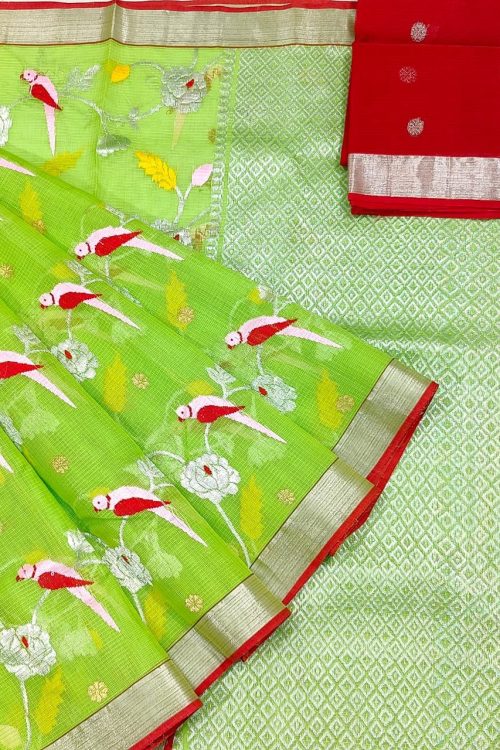 PURE ALL OVER JAAL ZARIKOTA HANDLOOM SAREE WITH BLOUSE_J537
