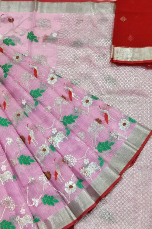 PURE ALL OVER JAAL ZARIKOTA HANDLOOM SAREE WITH BLOUSE_J540