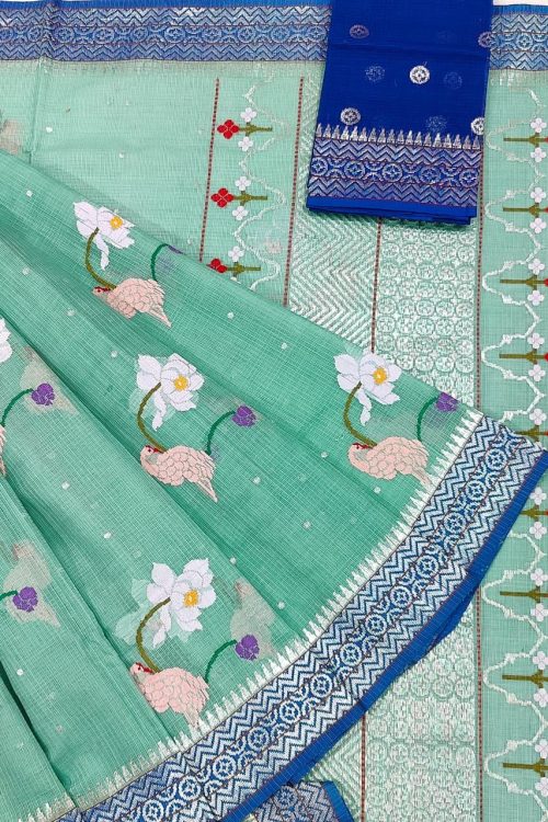 PURE BOTH SIDE KANCHI BORDER ZARIKOTA HANDLOOM SAREE K-45