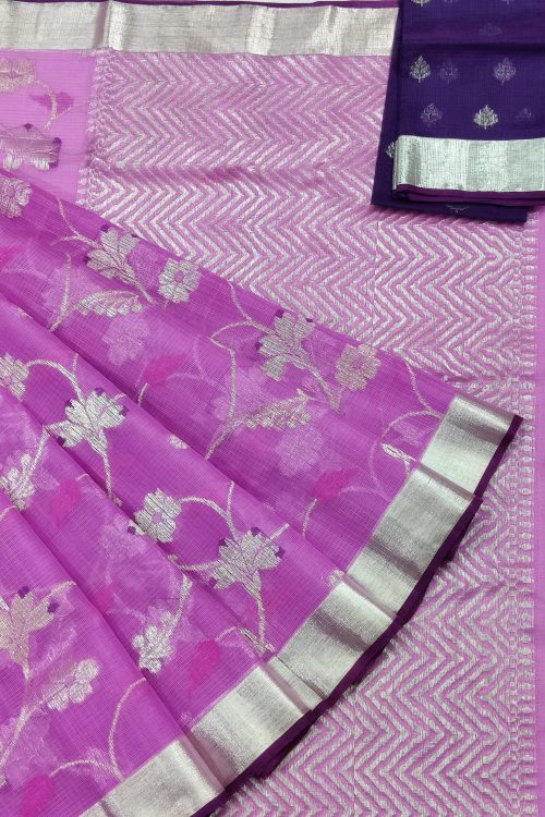 PURE ALL OVER JAAL ZARIKOTA HANDLOOM SAREE WITH BLOUSE_J546
