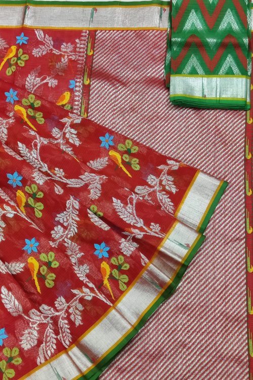 PURE ALL OVER JAAL ZARIKOTA HANDLOOM SAREE WITH BLOUSE_J547