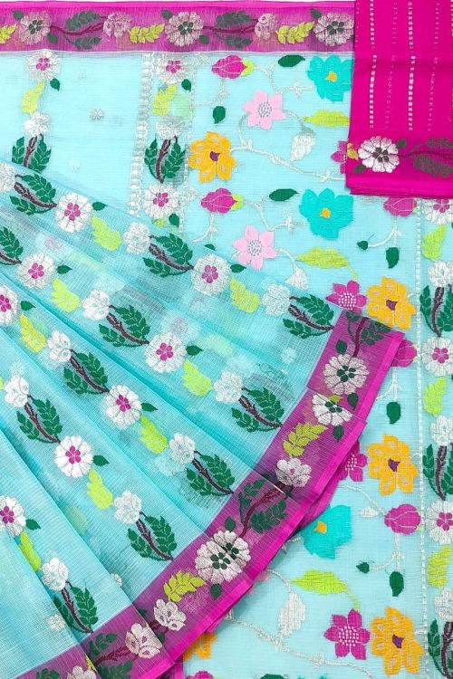 PURE ALL OVER JAAL ZARIKOTA HANDLOOM SAREE WITH BLOUSE_J548