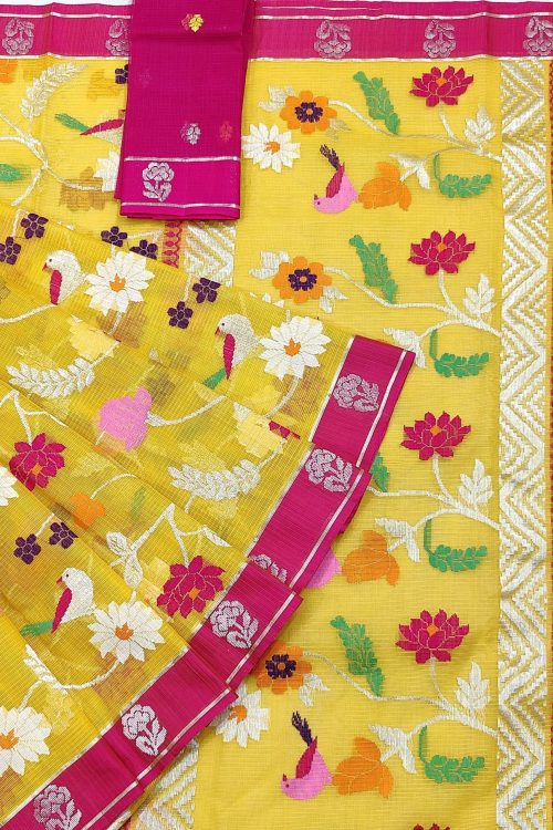 PURE ALL OVER JAAL ZARIKOTA HANDLOOM SAREE WITH BLOUSE_J549
