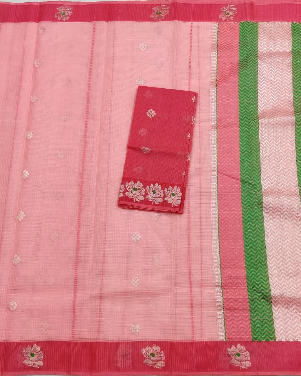 PURE BOTH SIDE KANCHI BORDER ZARIKOTA HANDLOOM SAREE K-45 - Image 3