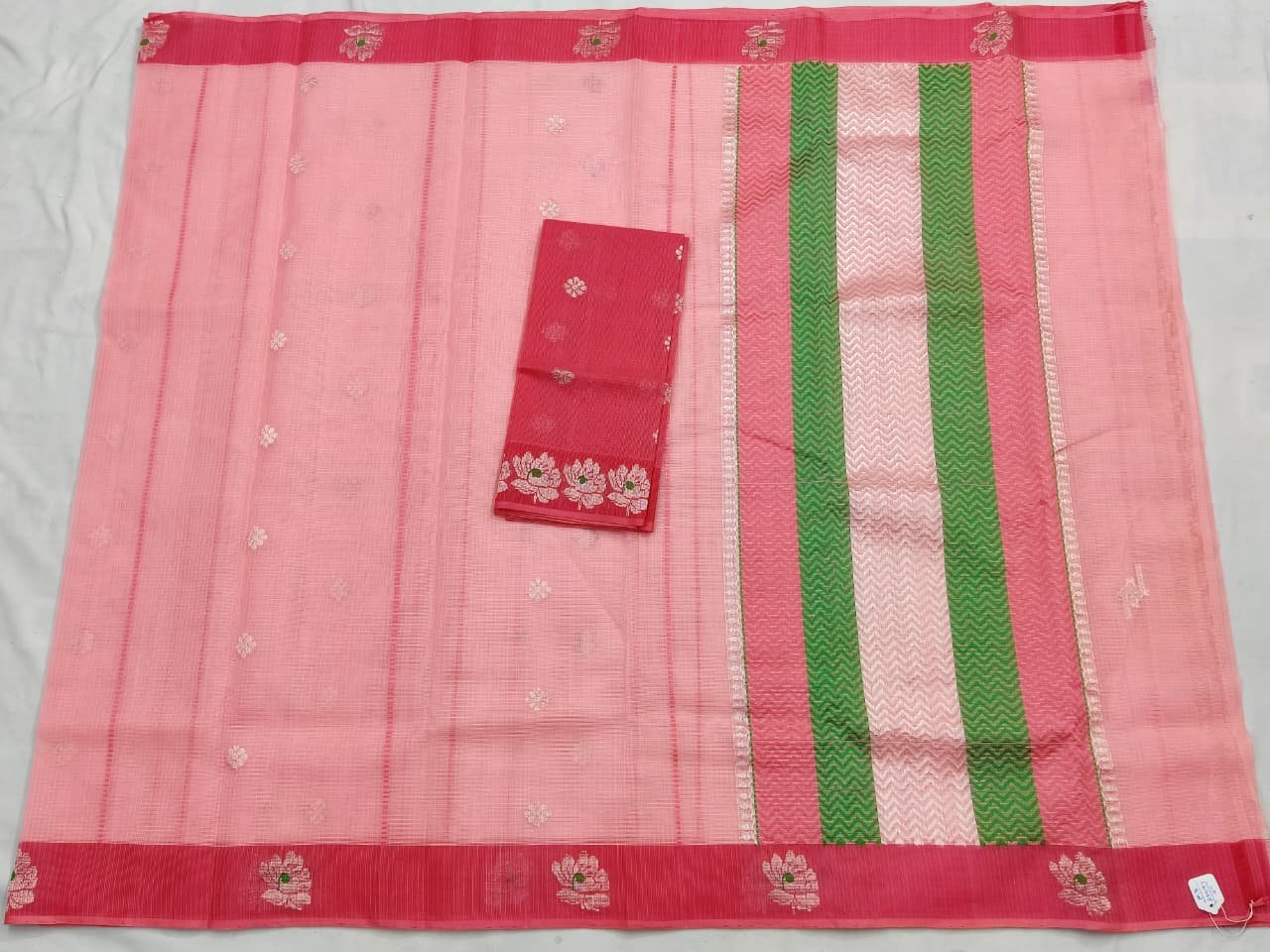 PURE BOTH SIDE KANCHI BORDER ZARIKOTA HANDLOOM SAREE K-45 - Image 4