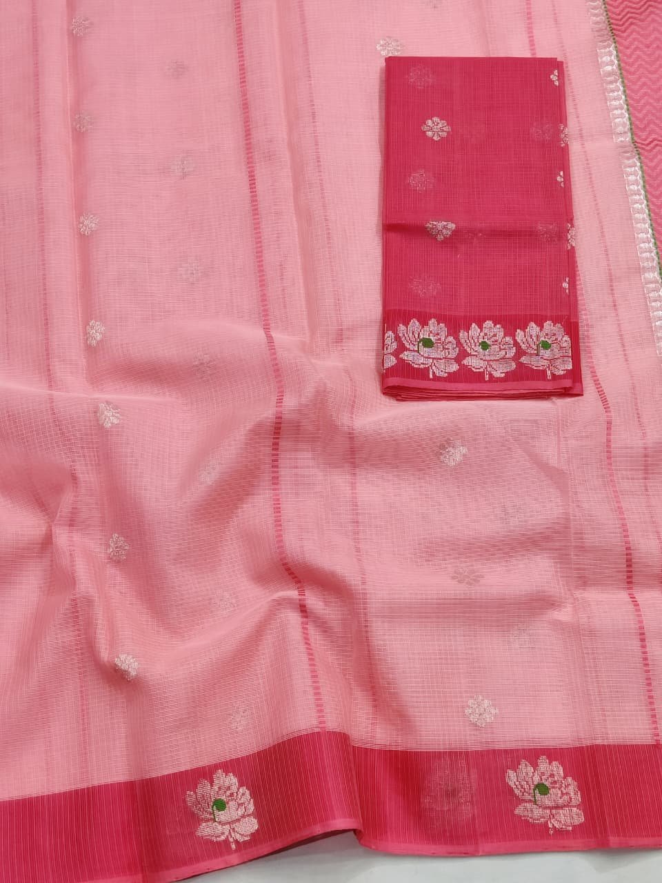 PURE BOTH SIDE KANCHI BORDER ZARIKOTA HANDLOOM SAREE K-45 - Image 2