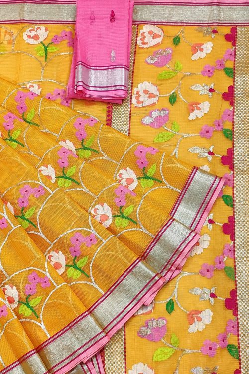 PURE ALL OVER JAAL ZARIKOTA HANDLOOM SAREE WITH BLOUSE_J551