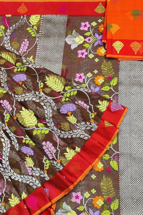 PURE ALL OVER JAAL ZARIKOTA HANDLOOM SAREE WITH BLOUSE_J552
