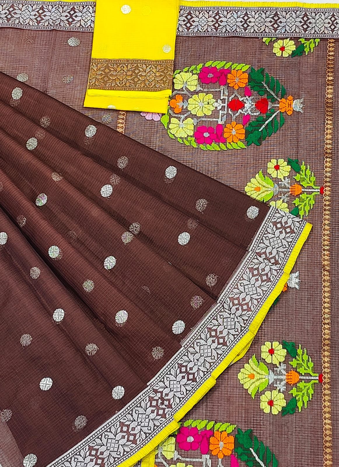 PURE BOTH SIDE KANCHI BORDER ZARIKOTA HANDLOOM SAREE K-46