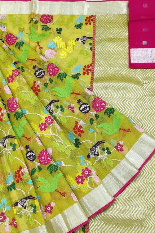 PURE ALL OVER JAAL ZARIKOTA HANDLOOM SAREE WITH BLOUSE_J553