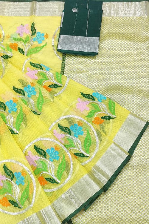PURE ALL OVER JAAL ZARIKOTA HANDLOOM SAREE WITH BLOUSE_J557