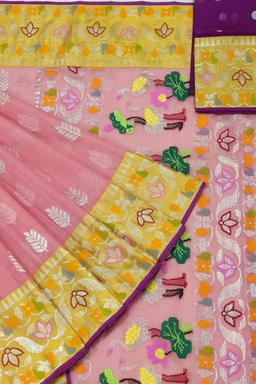 PURE BOTH SIDE KANCHI BORDER ZARIKOTA HANDLOOM SAREE K-47