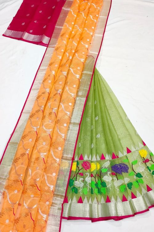 PURE ZARIKOTA HANDLOOM LEHANGA MATERIAL SET – L241