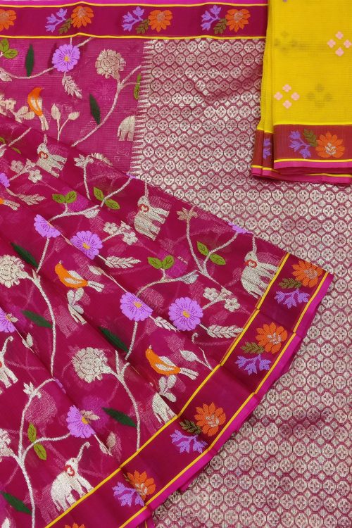 PURE ALL OVER JAAL ZARIKOTA HANDLOOM SAREE WITH BLOUSE_J558