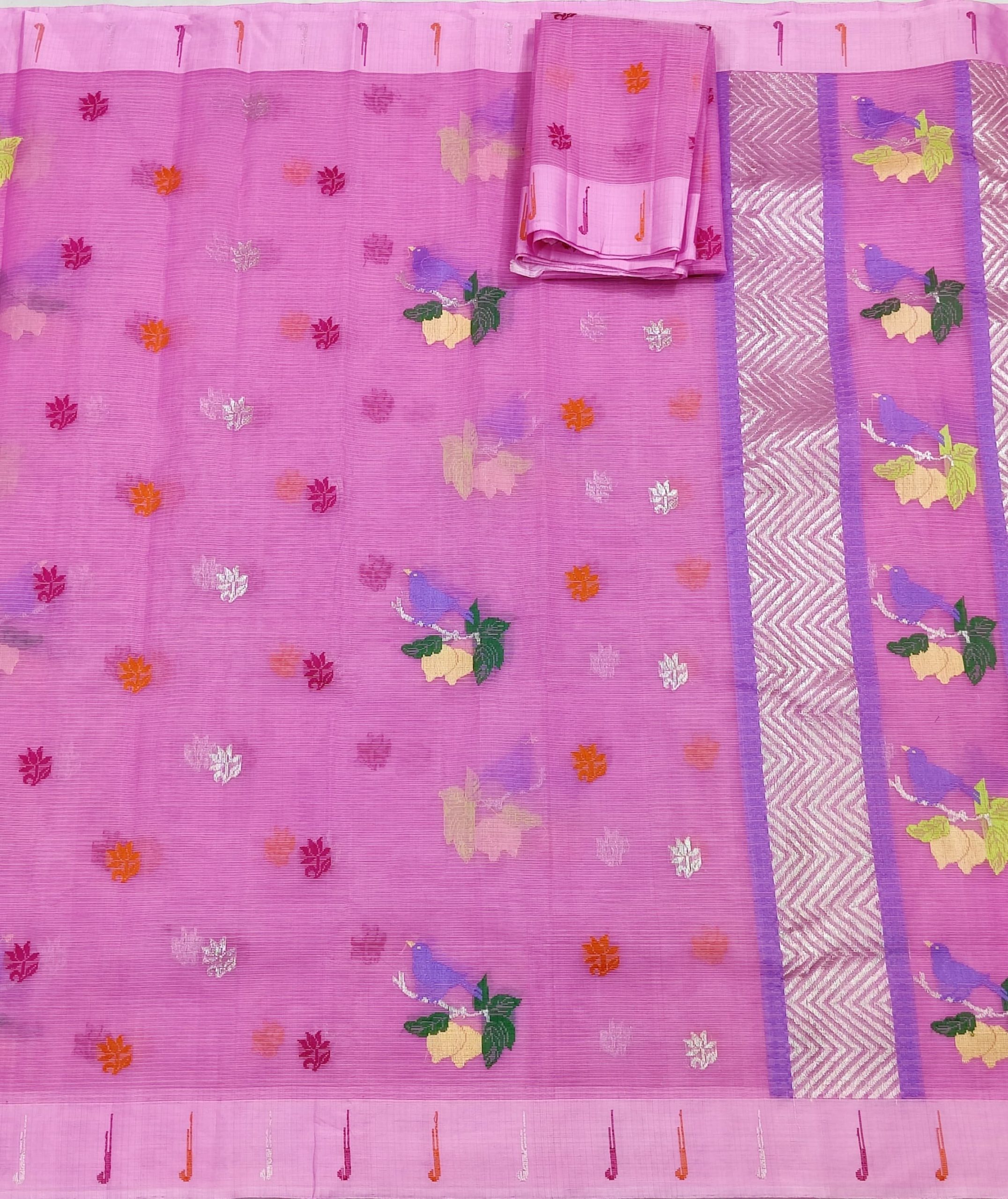 PURE ZARIKOTA HANDLOOM BUTA SAREE WITH BLOUSE B1795 - Image 3