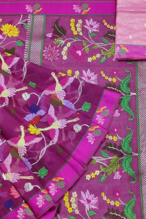 PURE ALL OVER JAAL ZARIKOTA HANDLOOM SAREE WITH BLOUSE_J560
