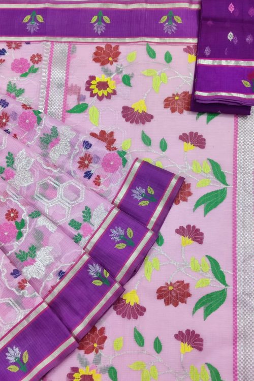 PURE ALL OVER JAAL ZARIKOTA HANDLOOM SAREE WITH BLOUSE_J559
