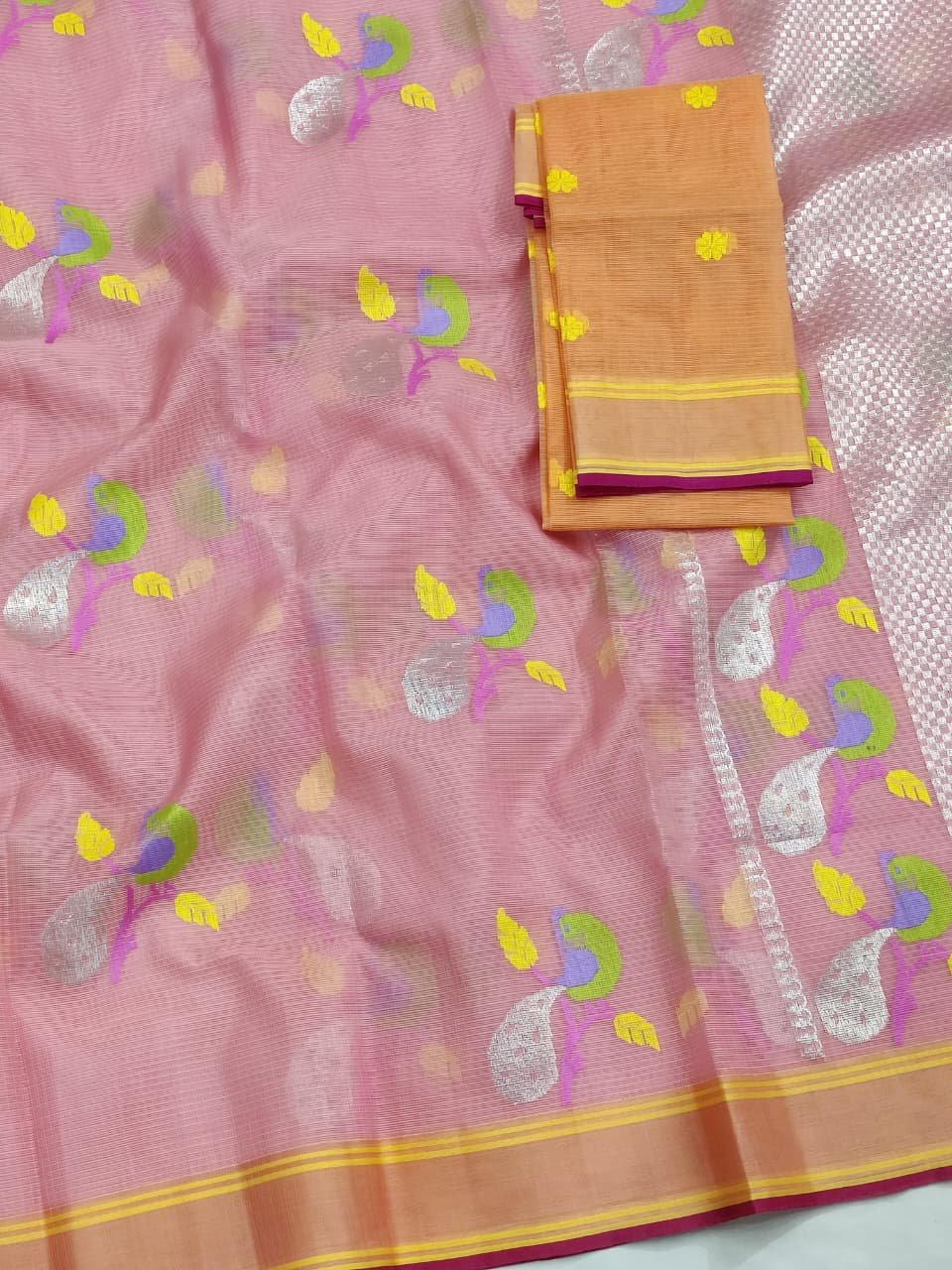 PURE ZARIKOTA HANDLOOM BUTA SAREE WITH BLOUSE B1689 - Image 2