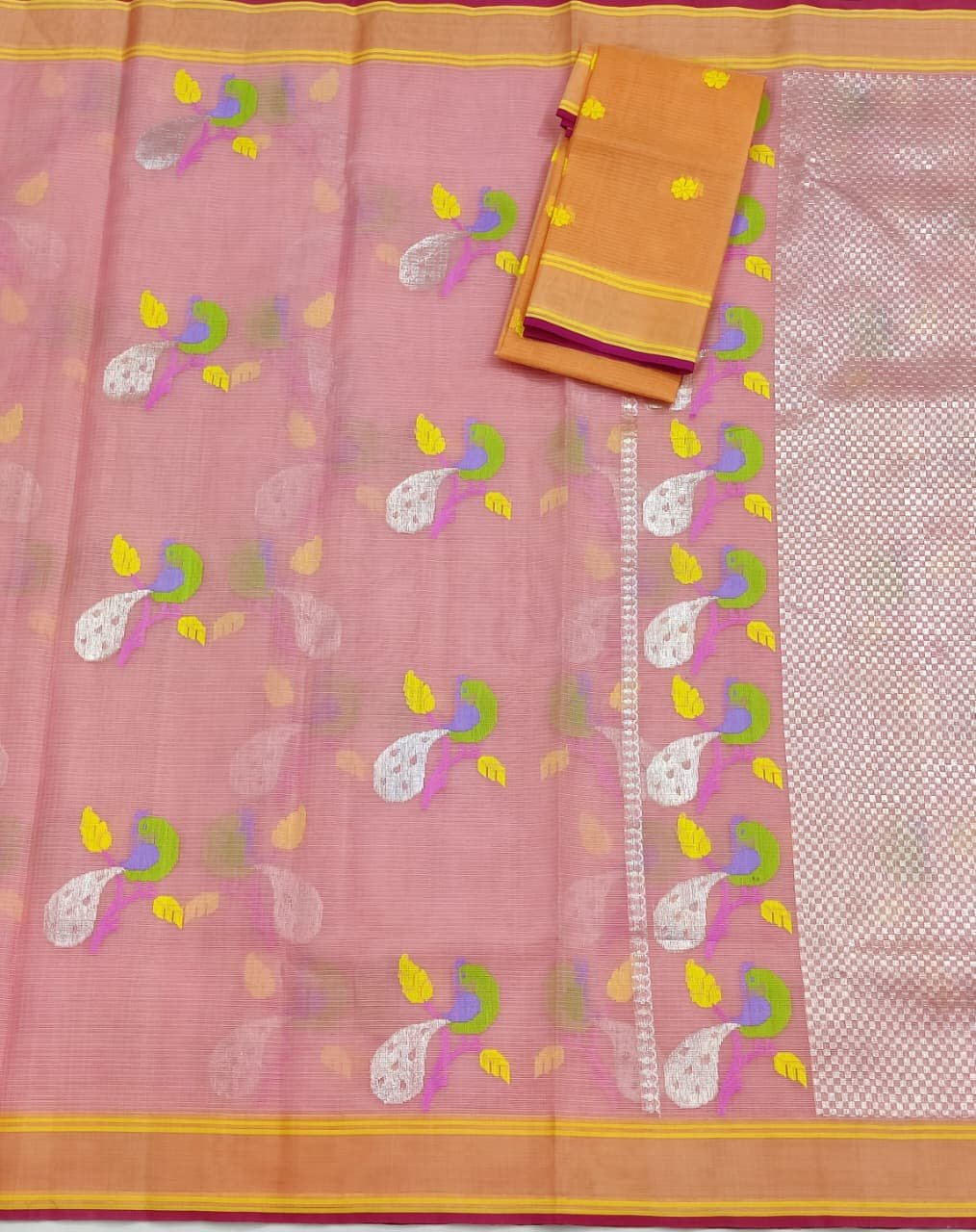 PURE ZARIKOTA HANDLOOM BUTA SAREE WITH BLOUSE B1689 - Image 3