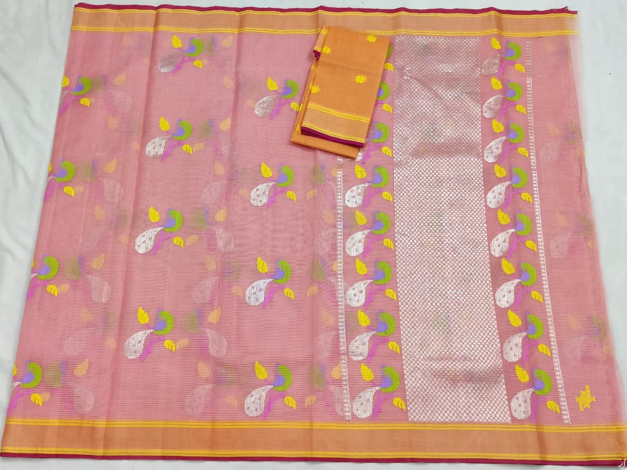 PURE ZARIKOTA HANDLOOM BUTA SAREE WITH BLOUSE B1689 - Image 4