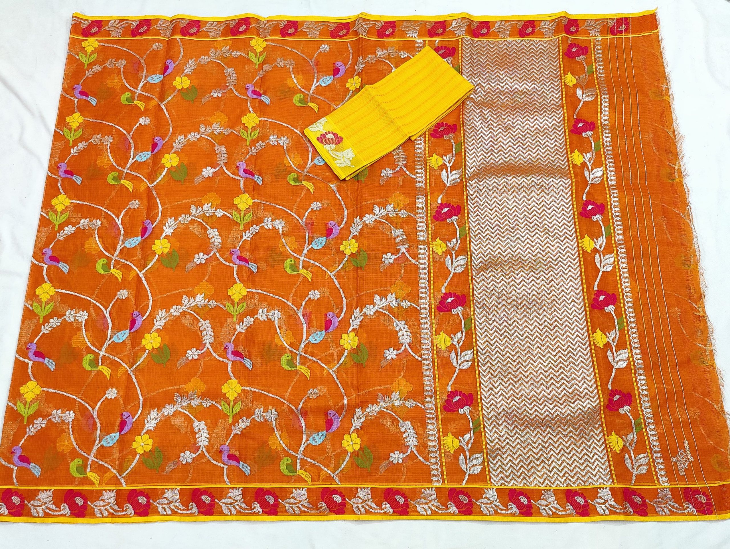 PURE ALL OVER JAAL ZARIKOTA HANDLOOM SAREE WITH BLOUSE_J563 - Image 4