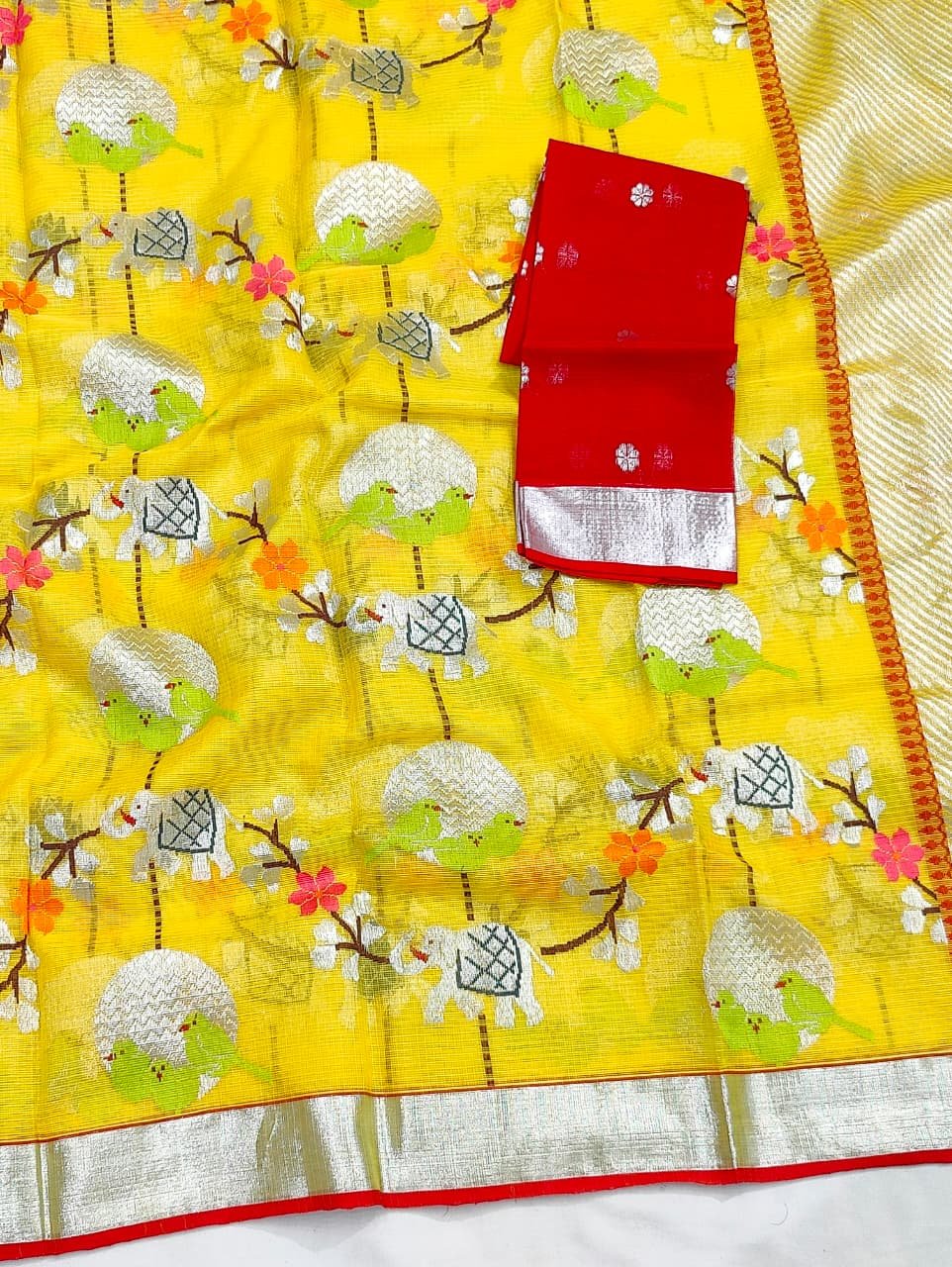 PURE ALL OVER JAAL ZARIKOTA HANDLOOM SAREE WITH BLOUSE_J562 - Image 2