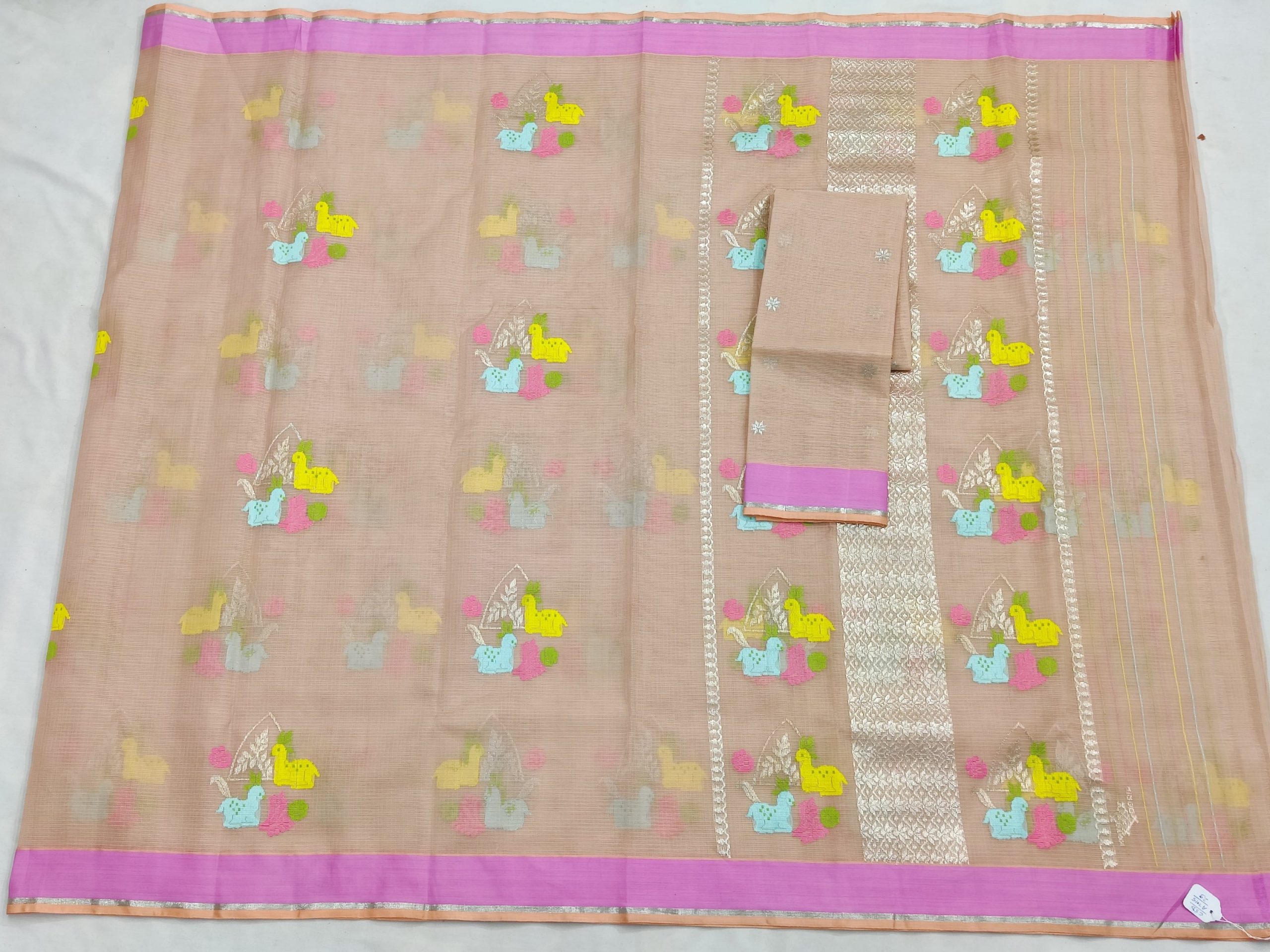PURE ZARIKOTA HANDLOOM BUTA SAREE WITH BLOUSE B1695 - Image 4