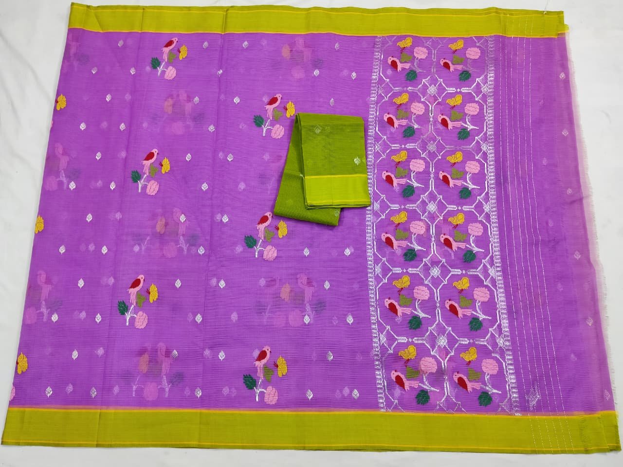 PURE ZARIKOTA HANDLOOM BUTA SAREE WITH BLOUSE B1696 - Image 4