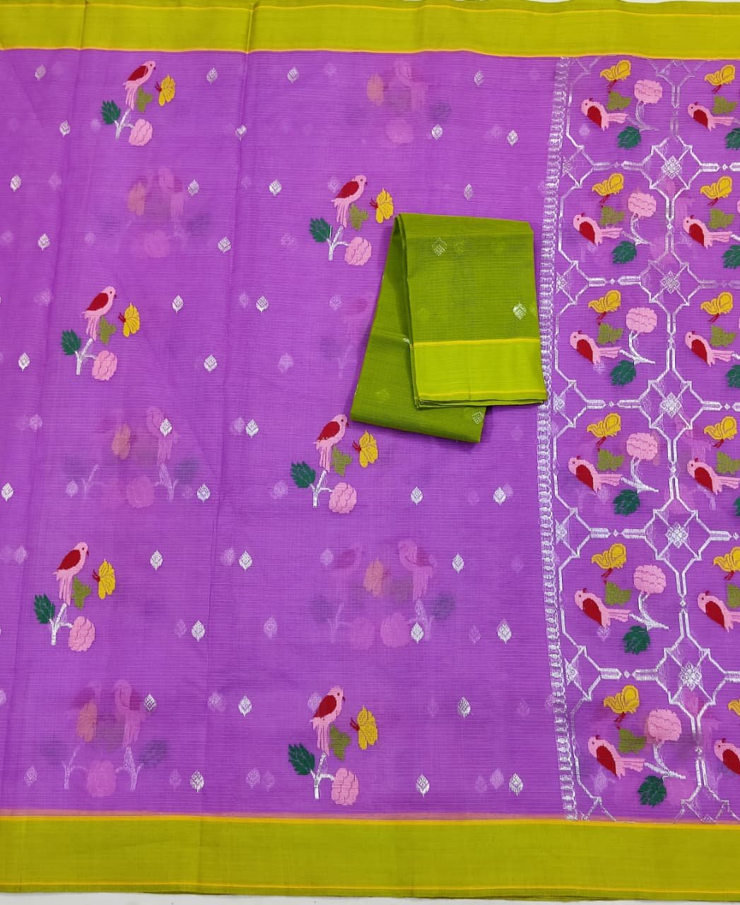 PURE ZARIKOTA HANDLOOM BUTA SAREE WITH BLOUSE B1696 - Image 3