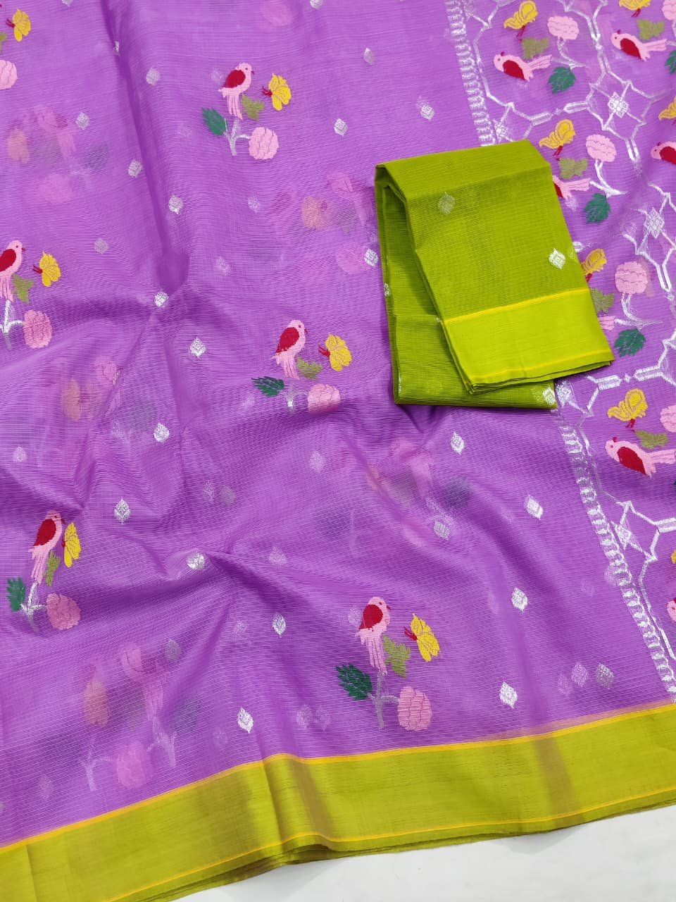 PURE ZARIKOTA HANDLOOM BUTA SAREE WITH BLOUSE B1696 - Image 2