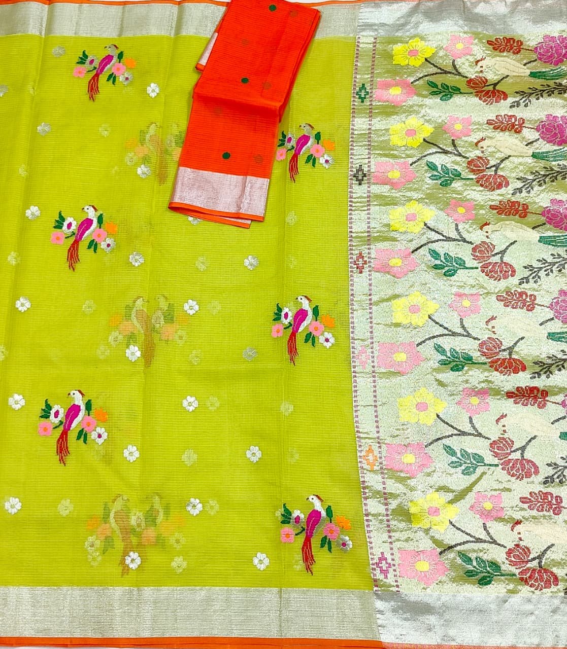 PURE ZARIKOTA HANDLOOM BUTA SAREE WITH BLOUSE B1690 - Image 3