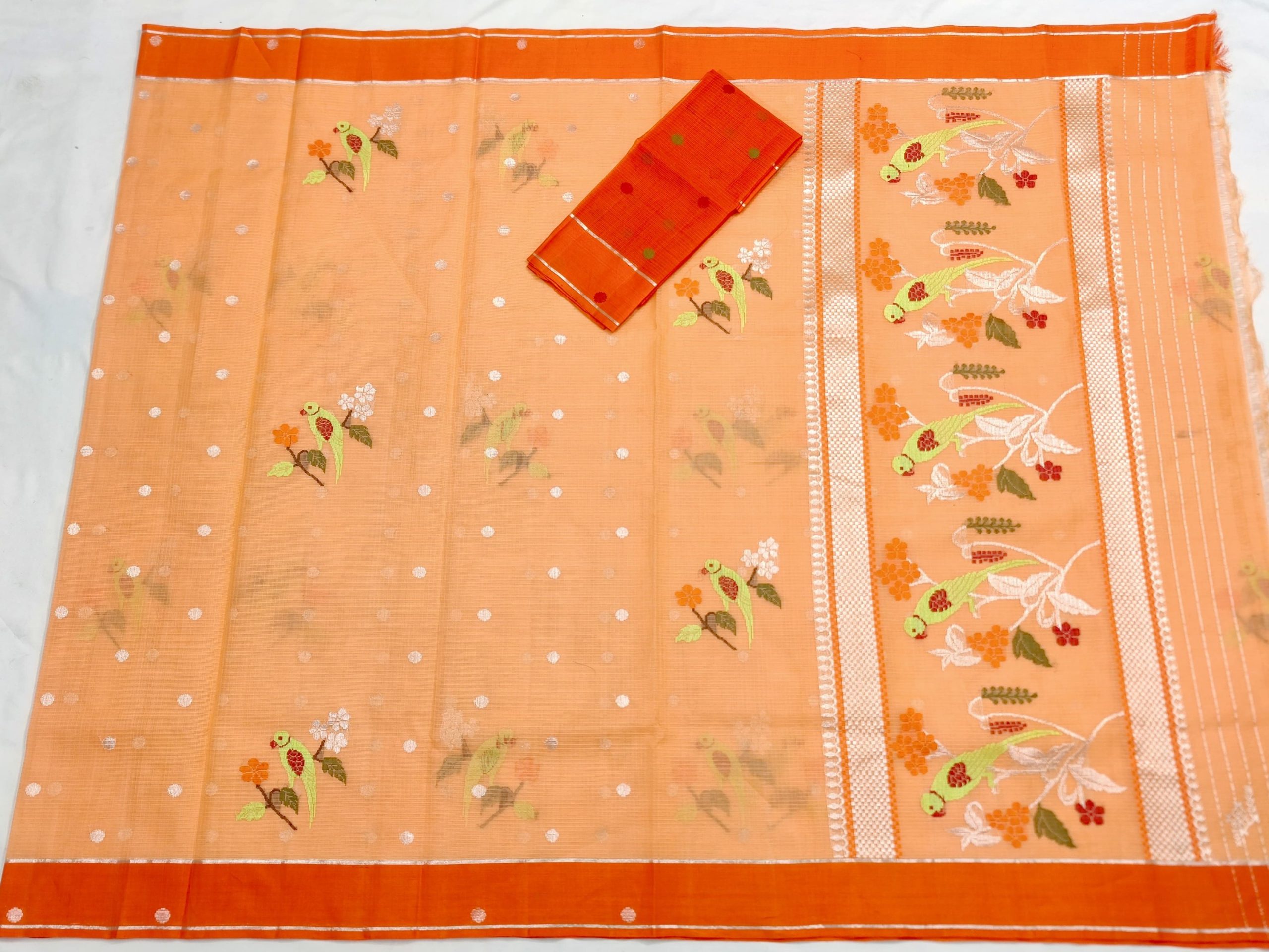 PURE ZARIKOTA HANDLOOM BUTA SAREE WITH BLOUSE B1692 - Image 4