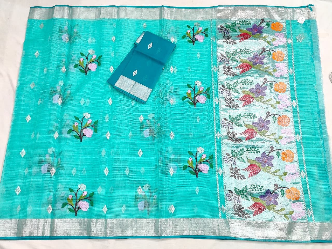 PURE ZARIKOTA HANDLOOM BUTA SAREE WITH BLOUSE B1693 - Image 4