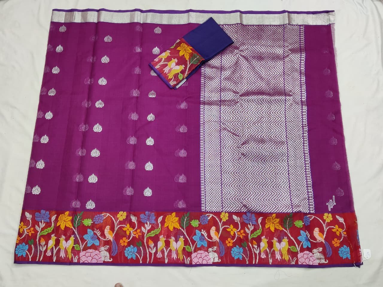 PURE BOTH SIDE PAITHANI BORDER ZARIKOTA HANDLOOM SAREE S-154 - Image 4