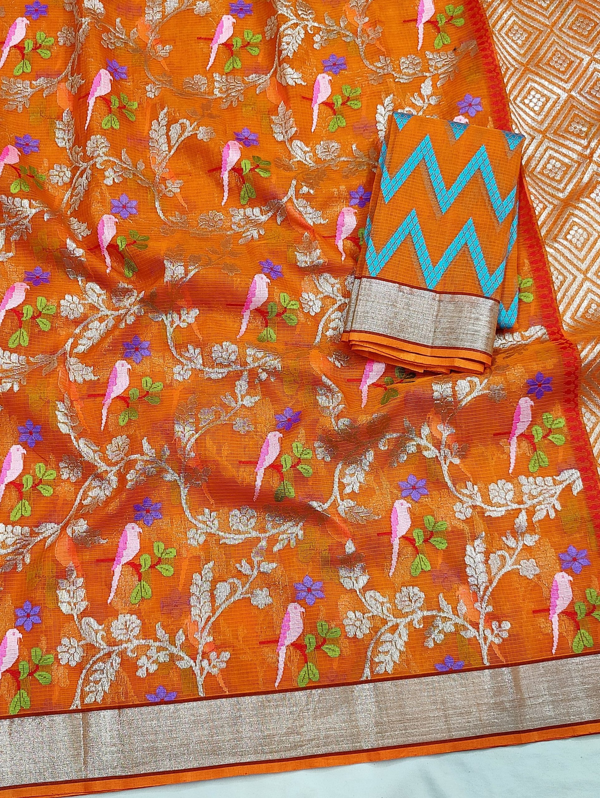 PURE ALL OVER JAAL ZARIKOTA HANDLOOM SAREE WITH BLOUSE_J568 - Image 2