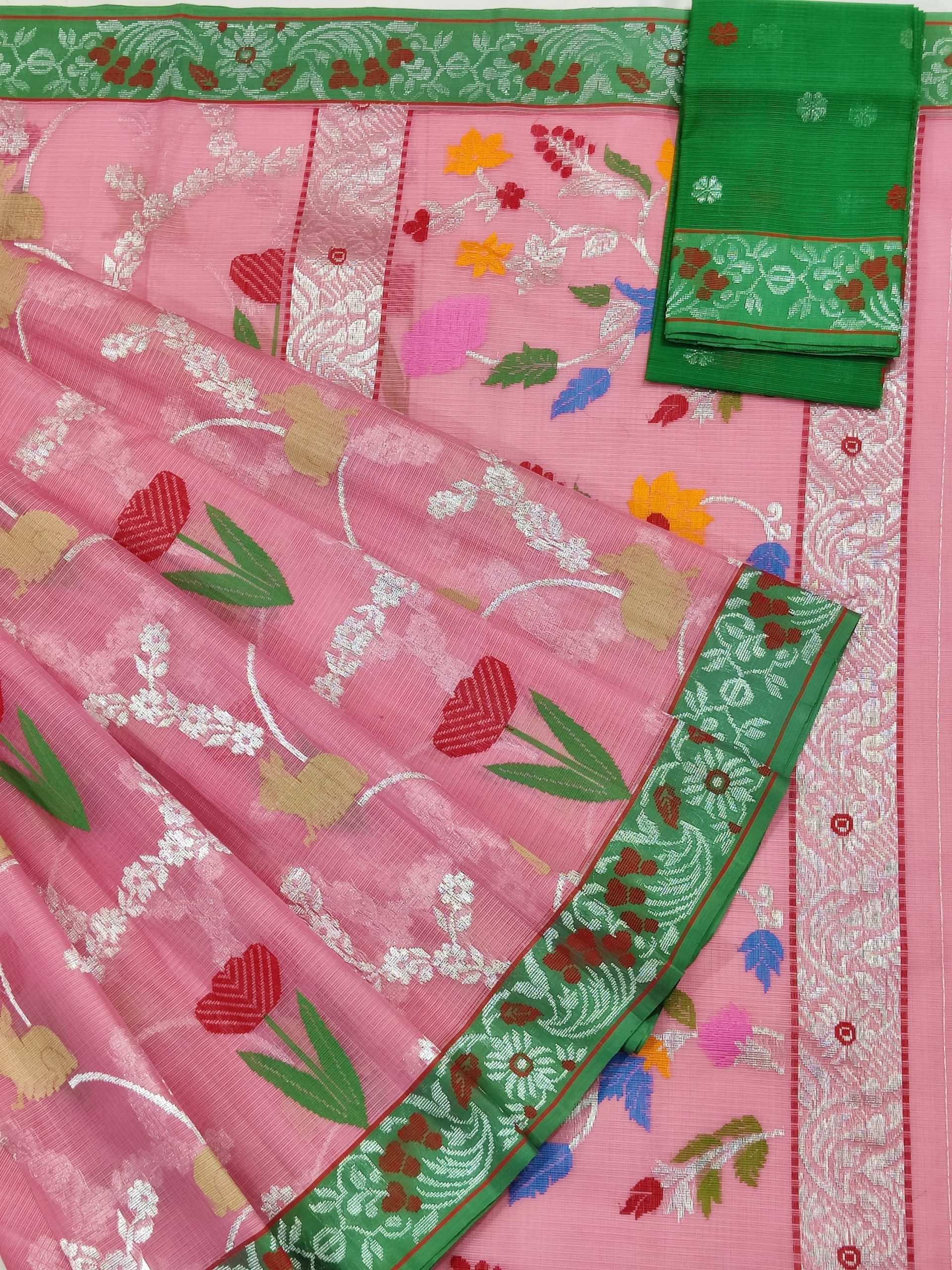 PURE ALL OVER JAAL WITH BOTH SIDE KANCHI BORDER ZARIKOTA HANDLOOM SAREE WITH BLOUSE_J570
