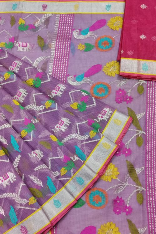 PURE ALL OVER JAAL ZARIKOTA HANDLOOM SAREE WITH BLOUSE_J571