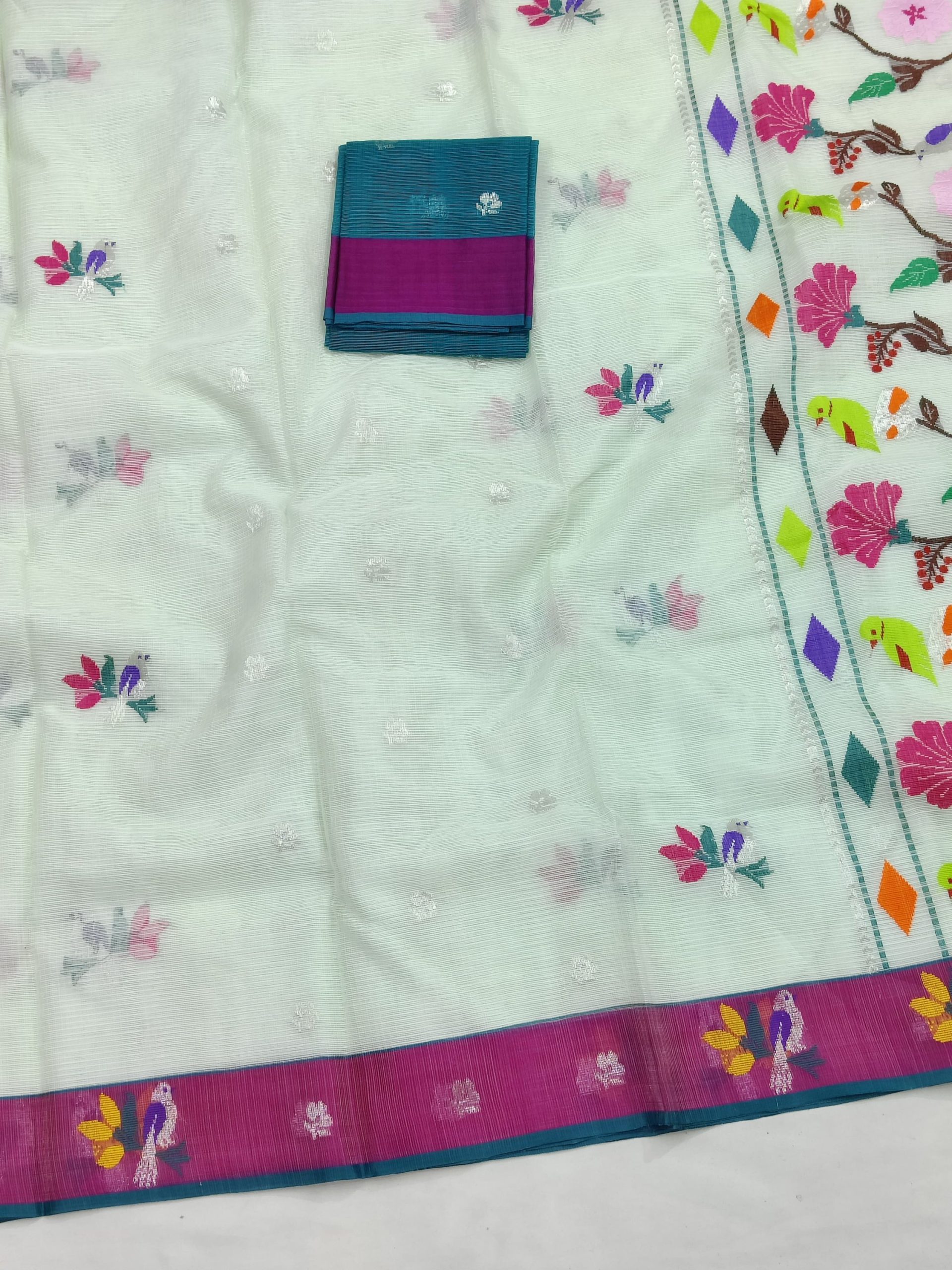 PURE ZARIKOTA HANDLOOM BUTA SAREE WITH BLOUSE B1701 - Image 2