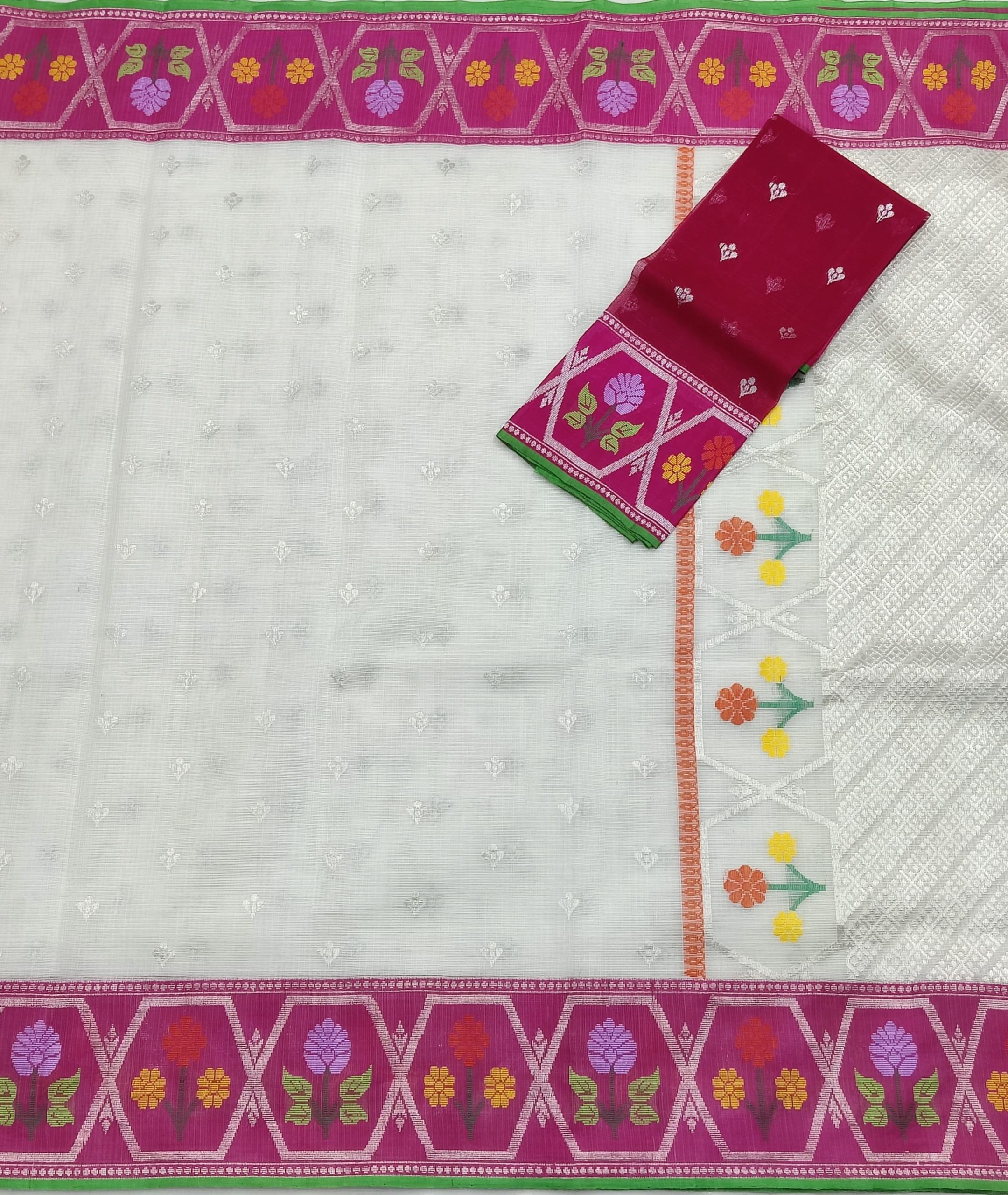 PURE BOTH SIDE PAITHANI BORDER ZARIKOTA HANDLOOM SAREE S-155 - Image 3