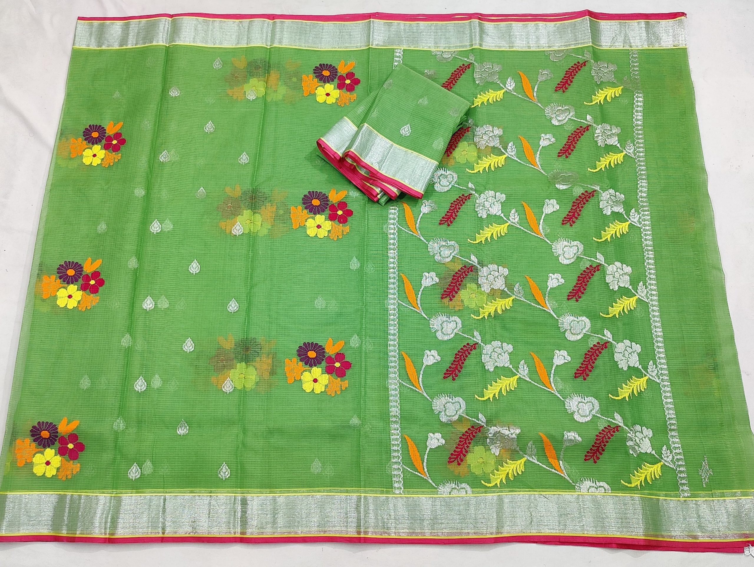 PURE ZARIKOTA HANDLOOM BUTA SAREE WITH BLOUSE B1704 - Image 4