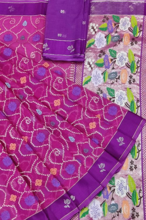 PURE ALL OVER JAAL ZARIKOTA HANDLOOM SAREE WITH BLOUSE_J573