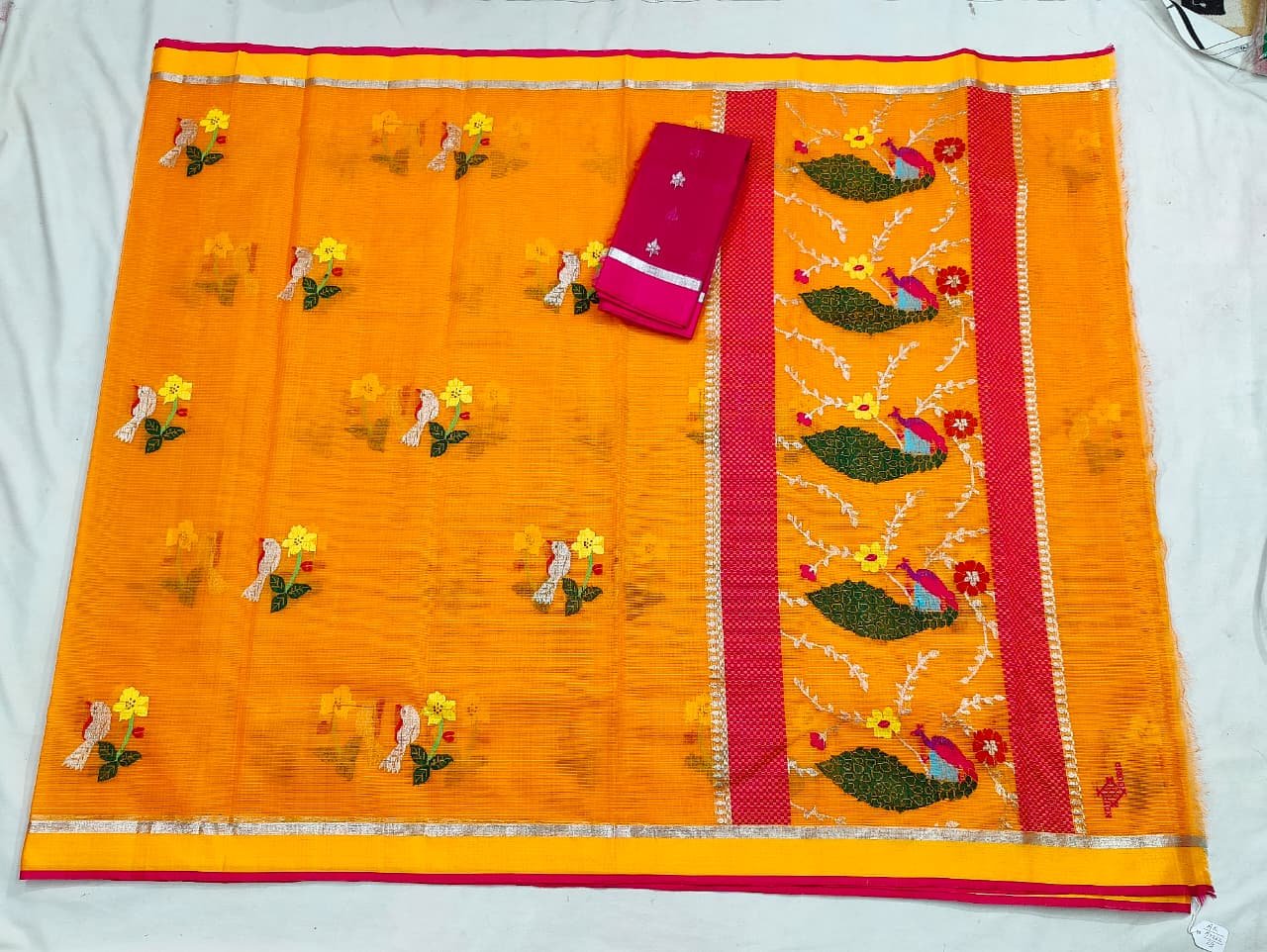PURE ZARIKOTA HANDLOOM BUTA SAREE WITH BLOUSE B1707 - Image 4