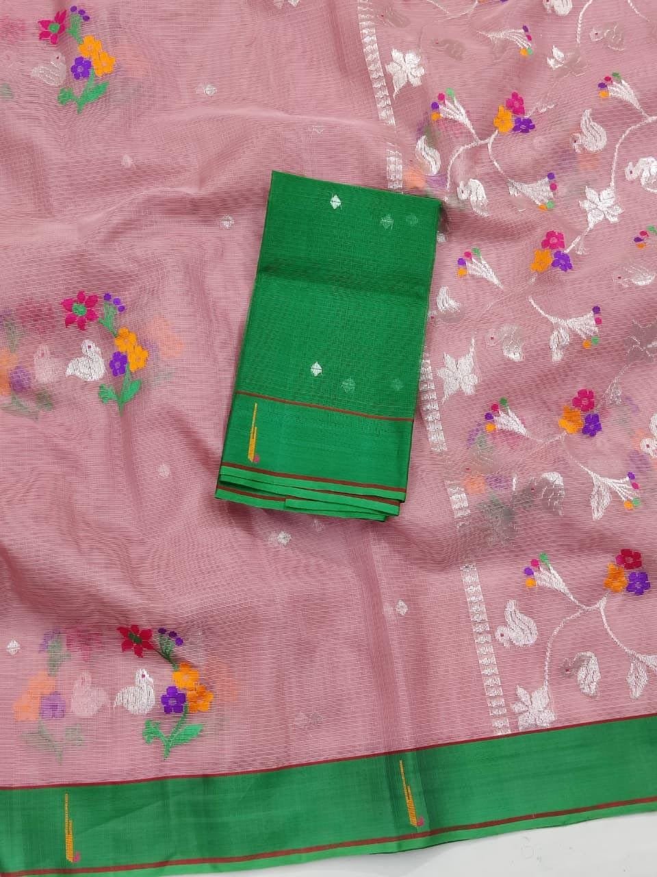 PURE ZARIKOTA HANDLOOM BUTA SAREE WITH BLOUSE B1709 - Image 2