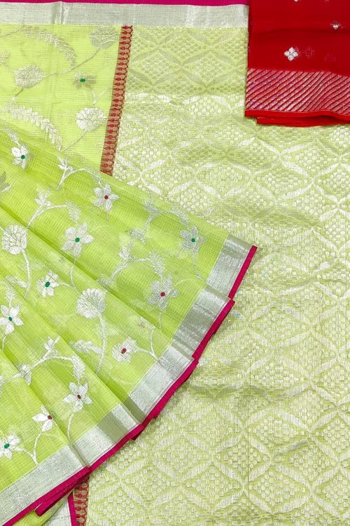 PURE ALL OVER JAAL ZARIKOTA HANDLOOM SAREE WITH BLOUSE_J575