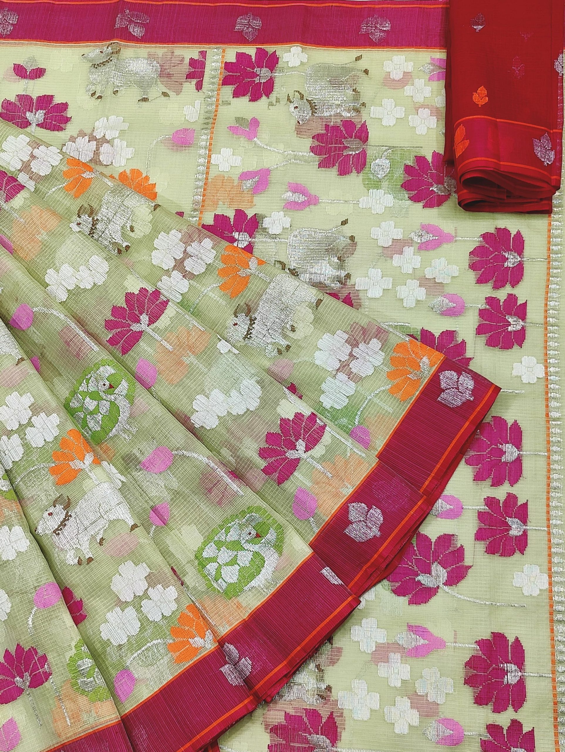 PURE ALL OVER JAAL ZARIKOTA HANDLOOM SAREE WITH BLOUSE_J565